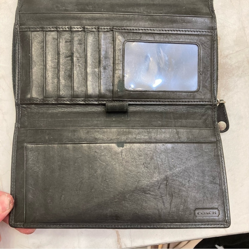 Coach vintage black leather clutch wallet - Picture 10 of 14